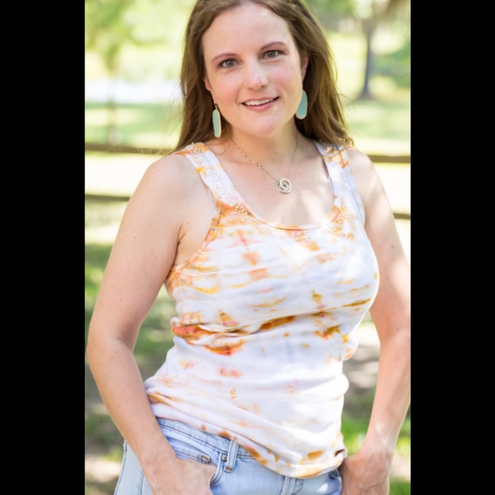 Tie dyed beautiful tank earth tones.